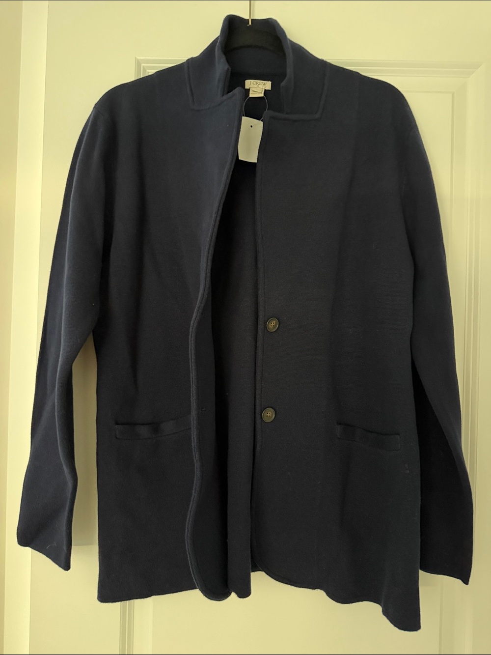J. Crew 100% Cotton Navy Button-Front Jacket